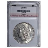 1894 MORGAN DOLLAR CCGS CH BU