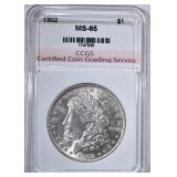 1902 MORGAN DOLLAR CCGS GEM BU