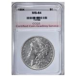 1904 MORGAN DOLLAR CCGS CH BU