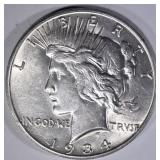 1934-S PEACE DOLLAR  AU/BU