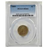 1859 INDIAN HEAD CENT PCGS MS64