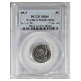 1939 JEFFERSON NICKEL PCGS MS64