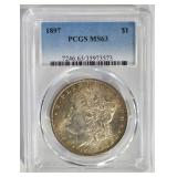 1897 MORGAN DOLLAR PCGS MS63