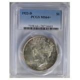 1922-D PEACE DOLLAR PCGS MS64+