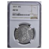 1819 BUST HALF NGC AU53