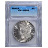 1880-S MORGAN DOLLAR ICG MS66