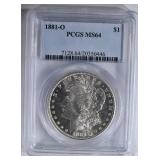 1881-O MORGAN DOLLAR PCGS MS64