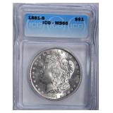 1881-S MORGAN DOLLAR ICG MS66