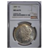 1897 MORGAN DOLLAR NGC MS64PL