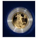 1998 1/10th OUNCE PROOF GOLD EAGLE BOX/COA