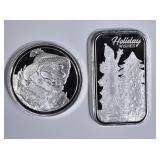 2018 SANTA  & HOLIDAY WISHES 1oz SILVER PIECES