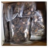 5000-MIXED DATE AVE CIRC LINCOLN WHEAT CENTS