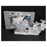 Santa on Sleigh Resin Christmas Mantle Piece
