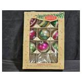 9 Vtg Shiny Brite Glass Christmas Tree Ornaments