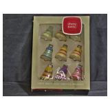 9 Vtg Shiny Brite Glass Bell Christmas Ornaments
