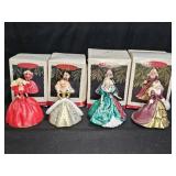 4 Hallmark Keepsake Holiday Barbie Ornaments