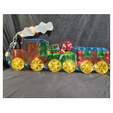 Multi-Colored Lighted Christmas Train Wall Hanging