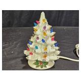 Small Lighted White Ceramic Christmas Tree