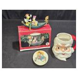 Donald & Daisy & Rockwell Ornmaents + Santa Mug