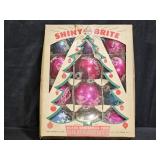 12 Vtg Shiny Brite Glass Christmas Tree Ornaments