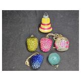 5 Antique Glass Christmas Tree Ornaments + bonus