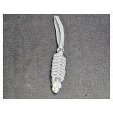 Grey Knife Paracord Lanyard with Skull Beads