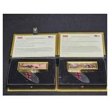 2 Commemorative Civil War Pocket Knives with Cases