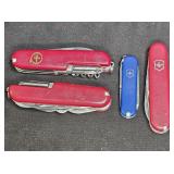 2 Swiss Army & 2 Swiss Army Style Pocket Knives