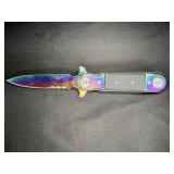 Anodized Rainbow Steel Folding Knife
