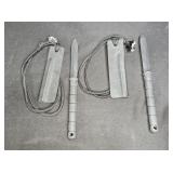 2 ABS Non Metallic Dagger witn Lanyard Neck Sheath