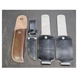 2 Faux Leather Sheaths & 2 Pepper Spray Holsters