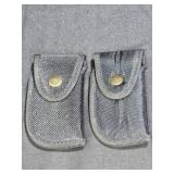 2 Black Woven Nylon Pocket Knife Belt Cases