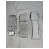 3 Black Woven Nylon Belt Sheaths