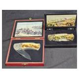 2 Commemorative Civil War Pocket Knives with Cases