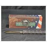 Bear Butterfly Knife Large Tanto Damascus Blade