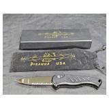 Piranha Fingerling Mirror Serrated Knife