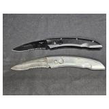 Once Black & One Silver Curved Pocket Knives
