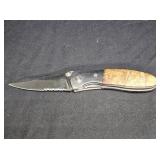 Wood Look Folding Knife with Handle Lock