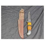 Vtg Kinfolk Y330 Hunting Knife Bakelite Handle
