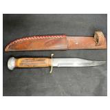 Vintage FA Bowers Co. Stag Handle Bowie Knife