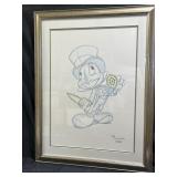 Jiminy Cricket Pinocchio Sketch Poster Frame