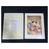 Disney Pinocchio & Jiminy Cricket Lithograph