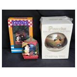 2 Vintage Disney Pinocchio Christmas Ornaments
