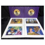 2 Sets of 4 Beauty & the Beast Lithographs
