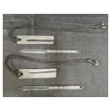 2 ABS Non-Metallic Dagger with Lanyard Neck Sheath