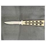 Tan Handle 9" Butterfly Knife