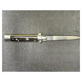Black Horn Italian Stiletto Automatic Knife