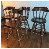 4 Ethan Allen Old Tavern  Bar Height Swivel Stools