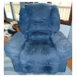 Dark Blue Microfiber Rocker & Swivel Recliner