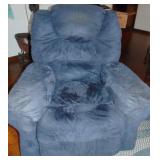 Dark Blue Microfiber Rocker & Swivel Recliner